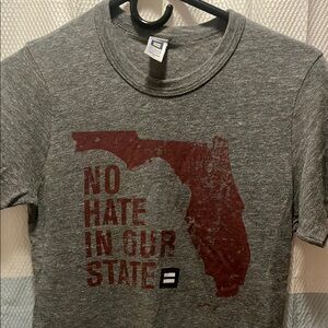 Gray T-Shirt with Red Graphic equality shirt